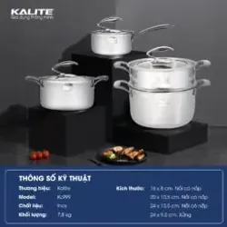 🥘 KL999 – Bộ nồi inox 3-5 lớp nguyên khối, tiết kiệm điện, giữ trọn dinh dưỡng! 708742