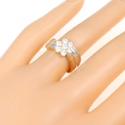 Nhẫn kim cương hoa K18YG/PT 0.59CT 673342