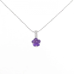 K18WG/PT850 Hoa Amethyst Dây Chuyền - Hàng hiệu Authentic