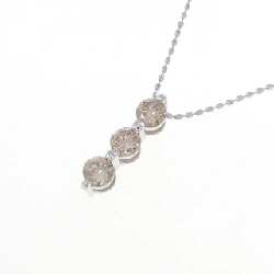 K18WG Dây chuyền kim cương ba viên 0.5CT - Hàng hiệu Authentic 857895