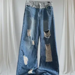 Quần jeans ống đứng suông nữ cá tính 1001441
