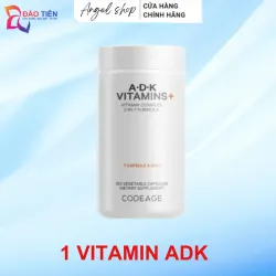 (Hàng CTY mới) Viên uống Vitamins ADK Codeage Mỹ vitamin A, D3, K1,K2 - 180 viên