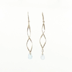 K18YG Blue Topaz Bông tai - Hàng hiệu Chính hãng