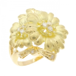 Nhẫn kim cương hoa K18YG 0.14CT