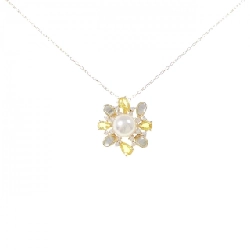 K18YG/PT850 Dây chuyền ngọc trai Akoya 7.5mm - Hàng hiệu Chính hãng