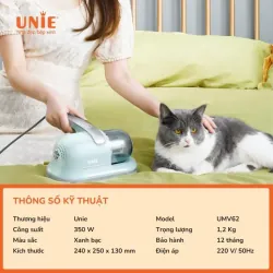 🦠 Máy hút bụi chăn đệm UNIE UMV62 – Loại bỏ mạt bụi, bảo vệ sức khỏe gia đình 573913