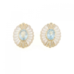 Bông tai Blue Topaz 750YG - Hàng hiệu Chính hãng