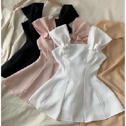 ( kèm quà tặng ) Áo peplum nhún vai bo eo dáng xòe thiết kế theo xu hướng 47133