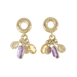 Bông tai Amethyst 18KTYG/750YG - Hàng hiệu Authentic