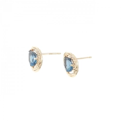 K10YG Blue Topaz Earrings - Hàng hiệu Authentic 869054