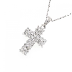 K18WG Dây chuyền kim cương chéo 0.50CT - Hàng hiệu Authentic 860175