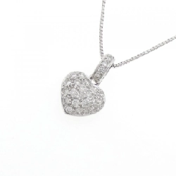 K18WG Pave Heart Diamond Necklace 0.25CT - Hàng hiệu Authentic 859919