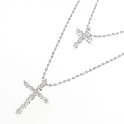 K18WG Dây chuyền kim cương chéo 0.05CT - Hàng hiệu Authentic 859625