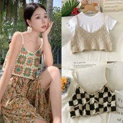 3c Áo Len Đan Croptop 2 Dây Tanktop 