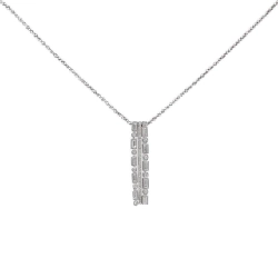 K18WG 2WAY Dây chuyền kim cương 0.43CT - Hàng hiệu Authentic