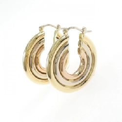 Bông tai 18KT ba màu - Hàng hiệu Authentic