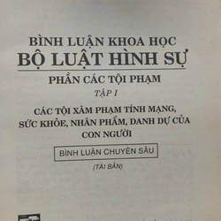 BÌNH LUẬN KHOA HỌC BỘ LUẬT HÌNH SỰ : PHẦN CÁC TỘI PHẠM - 8 CUỐN 543751