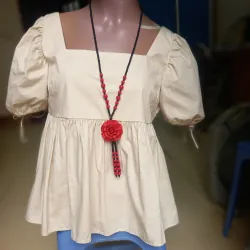 Áo váy thời trang, size M, màu kem, thời trang AMM chính hãng