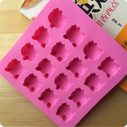 Khuôn silicon làm rau câu, socola 16 mèo Kitty - Mã số 1231 338676