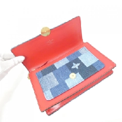 Louis Vuitton Denim Monogram Porte-Feuille Fleur Chain M69036 Chain Wallet - Hàng hiệu Authentic 806646