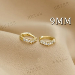 Hoa tai mạ vàng 14K đá Zircon (9mm)