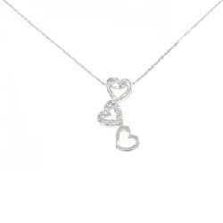 K18WG Dây chuyền kim cương hình trái tim 0.08CT - Hàng hiệu Chính hãng