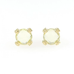 K18YG Đá Quý Bông Tai - Hàng hiệu Chính hãng