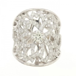 Nhẫn kim cương hoa K18WG 0.186CT 669836