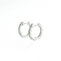 K18WG Emerald Hoop Earrings - Hàng hiệu Authentic 868749