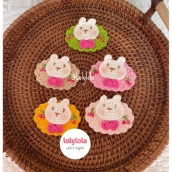 Kẹp tóc len handmade hình Thỏ đeo nơ cute cho bé 276698