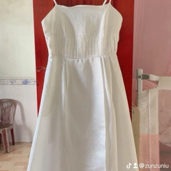 Váy 2 giây xếp ly sẻ tà sang trọng 521426