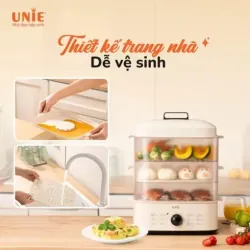 Nồi hấp UNIE UE560 dung tích lớn 18L, 3 tầng hấp, 12 tính năng tiện lợi 574520