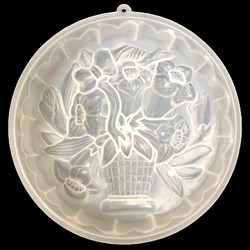 Khuôn rau câu sinh nhật, cưới hỏi giỏ hoa Ly Ly – Khuôn hình tròn loại 20 cm - Mã số 1126 338378