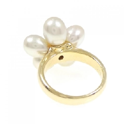 Nhẫn hoa ngọc trai trắng K18YG - Hàng hiệu Authentic 847954