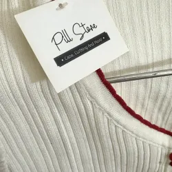 Áo len croptop nữ cổ chữ V (new còn tag) 791305