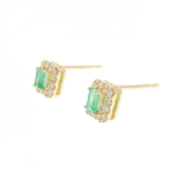 K18YG Bông tai Ngọc lục bảo 0.19CT - Hàng hiệu Chính hãng 870461