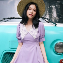 Đầm thiết kế màu tím Lavender phong cách Paris Maybi 462588