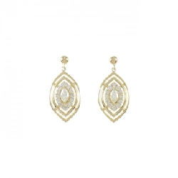 Bông tai kim cương K18YG 0.32CT - Hàng hiệu Chính hãng