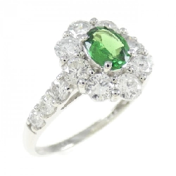 Nhẫn Garnet Xanh PT950 0.36CT