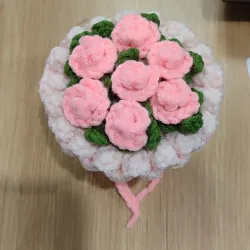 Móc khoá bó hoa len mini(màu hoa tùy ý) 933959