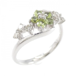 Nhẫn garnet demantoid K18WG hoa 0.32CT