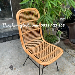 Ghế mây tự nhiên kết hợp chân sắt 478937