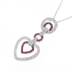 K18WG/K18BG Dây chuyền hình trái tim Ruby - Hàng hiệu Chính hãng 859949