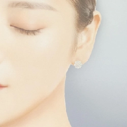 Bông tai kim cương K18YG 0.314CT 0.302CT F SI1 Tốt - Hàng hiệu Chính hãng 873978