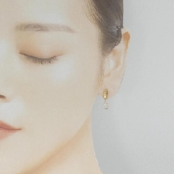 K18YG Đá mặt trăng Bông tai - Hàng hiệu Chính hãng 872921