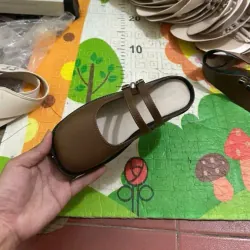 Sục nữ mũi vuông 2 quai ngang da lì, đế 2cm 928671