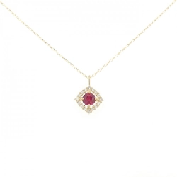 Dây chuyền ruby K18YG 0.19CT - Hàng hiệu chính hãng