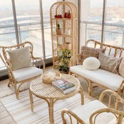 Bàn ghế mây phòng khách hiện đại