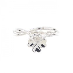 Nhẫn kim cương K18WG hình cỏ ba lá 0.03CT 672630