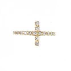 Nhẫn kim cương K18YG chéo 0.35CT - Hàng hiệu chính hãng 848123